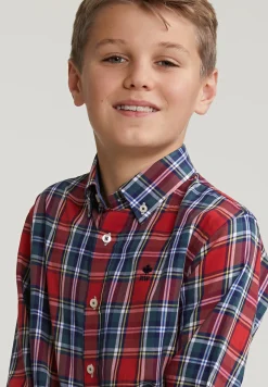 Online River Woods Slim fit geruit hemd groen/rood -