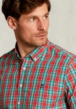 Hot River Woods Slim fit geruit hemd groen/rood -