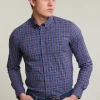 Sale River Woods Slim fit geruit hemd rood/blauw -