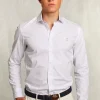 Clearance River Woods Slim fit gestipt hemd blauw/wit -