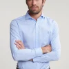 Hot River Woods Slim fit gestreept hemd blauw/wit -