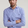 Sale River Woods Slim fit gestreept hemd blauw/wit -