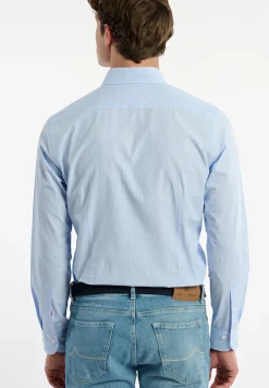 Online River Woods Slim fit gestreept hemd blauw/wit -