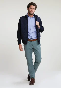 Hot River Woods Slim fit gestreept hemd blauw/wit -