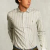 Outlet River Woods Slim fit gestreept hemd groen/wit -