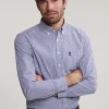 Clearance River Woods Slim fit gestreept hemd met zak blauw/wit -