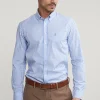 Outlet River Woods Slim fit gestreept hemd met zak blauw/wit -