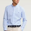 Best River Woods Slim fit gestreept katoenen hemd blauw -