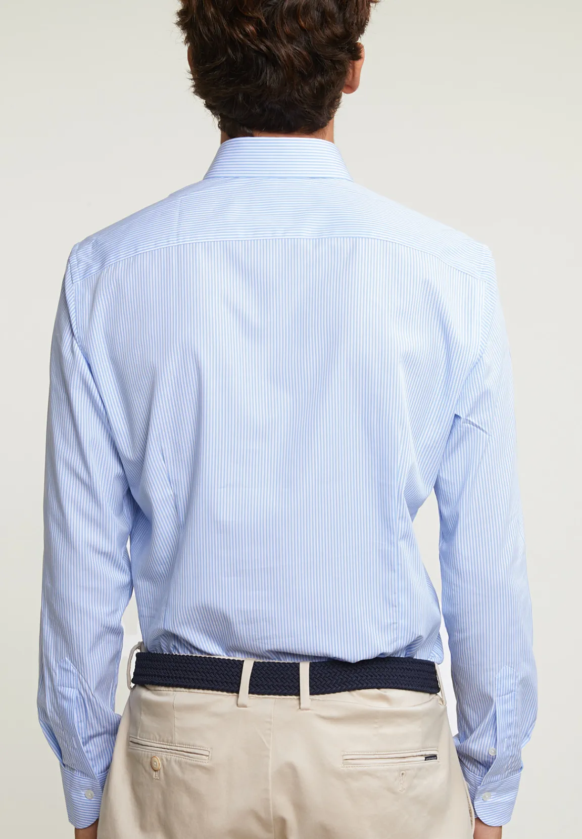 Best River Woods Slim fit gestreept katoenen hemd blauw -