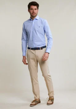 Sale River Woods Slim fit gestreept katoenen hemd blauw/wit -