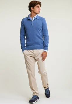 Best River Woods Slim fit gestreept katoenen hemd blauw -