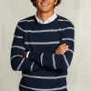Clearance River Woods Slim fit gestreepte pima katoen trui french dark mix -