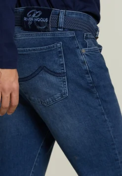 Outlet River Woods Slim fit jeans 5-zakken stone -