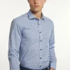 Online River Woods Slim fit katoenen fantasiehemd blauw/ wit -
