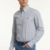 Fashion River Woods Slim fit katoenen fantasiehemd blauw/wit -