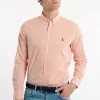 Sale River Woods Slim fit katoenen gestreept comfort stretch hemd oranje/wit -