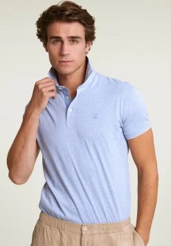 Fashion River Woods Slim fit katoenen gestreepte polo sky mix -