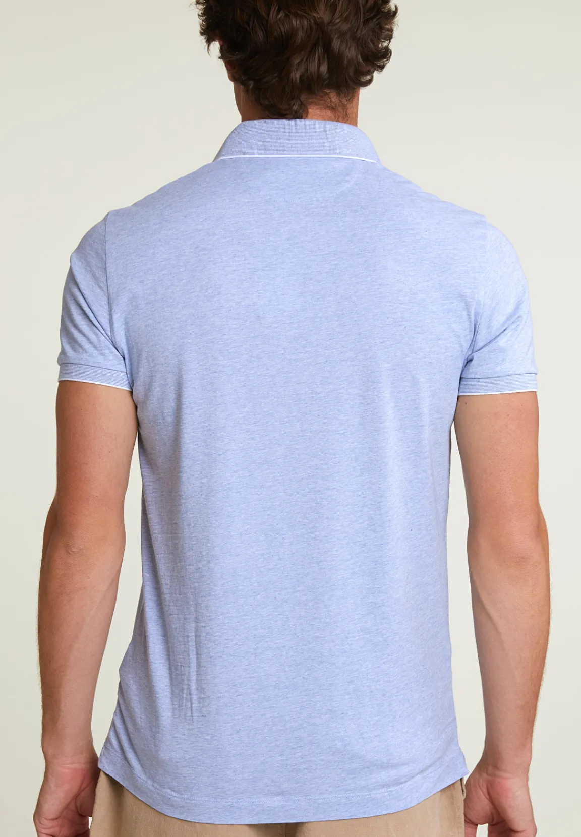 Fashion River Woods Slim fit katoenen gestreepte polo sky mix -