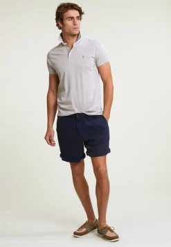 Discount River Woods Slim fit katoenen gestreepte polo old wood mix -