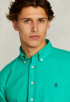 New River Woods Slim fit katoenen hemd kiwi -