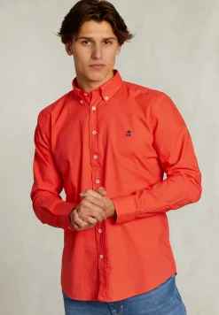 Discount River Woods Slim fit katoenen hemd pomegranate -