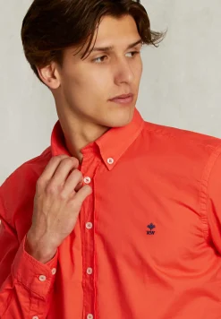 Discount River Woods Slim fit katoenen hemd pomegranate -