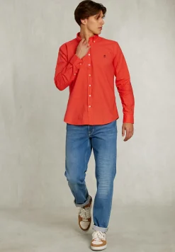 Discount River Woods Slim fit katoenen hemd pomegranate -