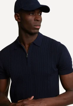 Online River Woods Slim fit katoenen polotrui navy -