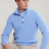 New River Woods Slim fit katoenen trui opstaande kraag -