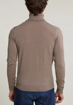 Best River Woods Slim fit merino rolkraag trui seal mix -