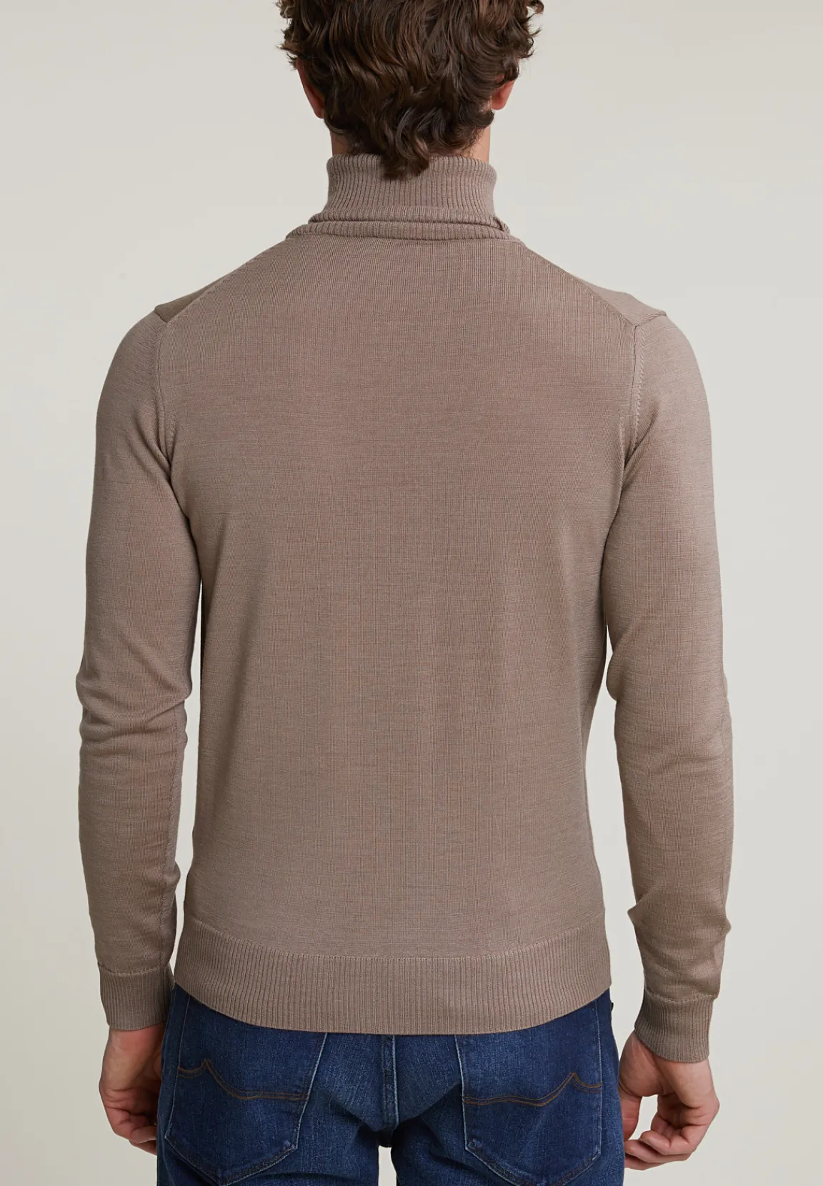 Best River Woods Slim fit merino rolkraag trui seal mix -