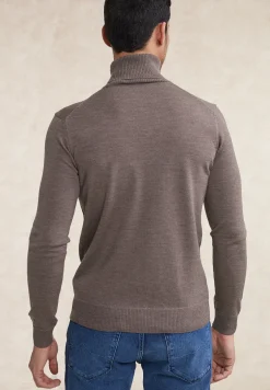 Fashion River Woods Slim fit merino rolkraag trui croissant mix -