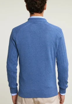 Fashion River Woods Slim fit pima katoen polotrui blauw -