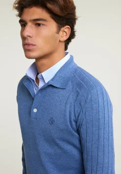 Fashion River Woods Slim fit pima katoen polotrui blauw -