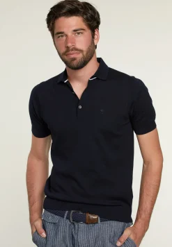 Online River Woods Slim fit pima katoen trui admiral blauw -