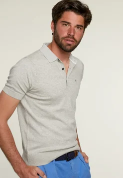 Fashion River Woods Slim fit pima katoen trui oyster mix -