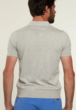 Fashion River Woods Slim fit pima katoen trui oyster mix -