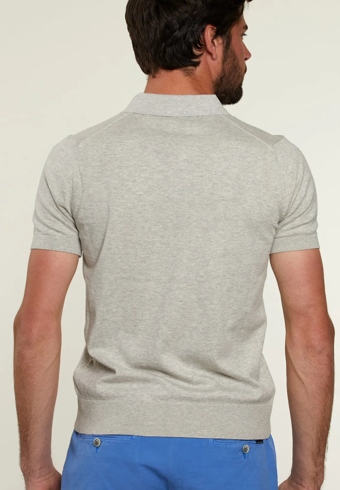 Fashion River Woods Slim fit pima katoen trui oyster mix -