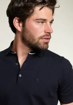 Online River Woods Slim fit pima katoen trui admiral blauw -