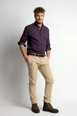 New River Woods Slim fit Princetonhemd in blauw -