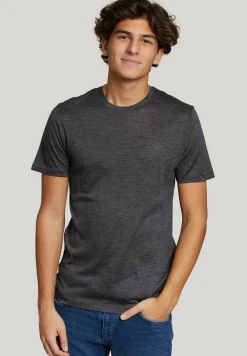 Fashion River Woods Slim fit scheerwol T-shirt grijs -