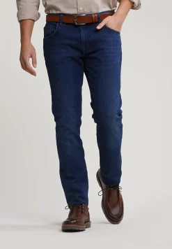 Outlet River Woods Slim fit stretch jeansbroek 5-zakken dark stone -