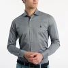 Outlet River Woods Slim fit technisch hemd grijs -