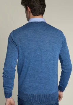 Best River Woods Slim fit trui ronde hals blauw -