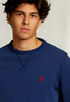 Sale River Woods Slim fit trui ronde hals oxford blue -