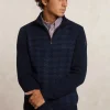 Best River Woods Slim fit wol-kasjmier trui opstaande kraag navy/moonlight mou -