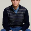 Discount River Woods Slim fit wollen trui navy/dark denim mix -