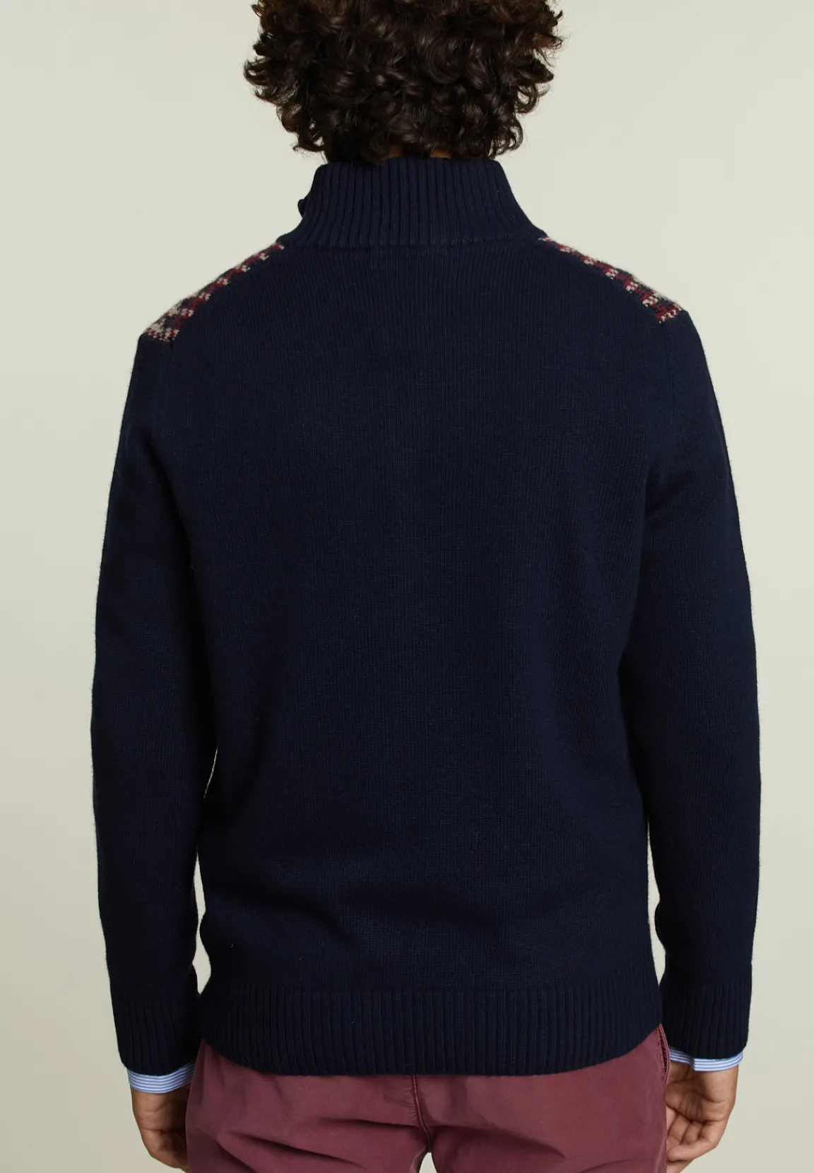 Best River Woods Slim fit wollen trui navy/montrose -