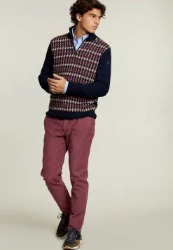 Best River Woods Slim fit wollen trui navy/montrose -