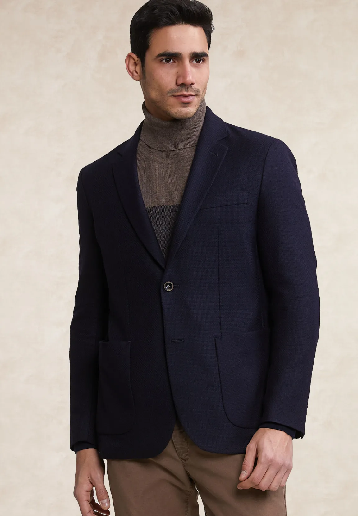 Discount River Woods Slim fit zuivere scheerwol blazer 2-knopen blauw -